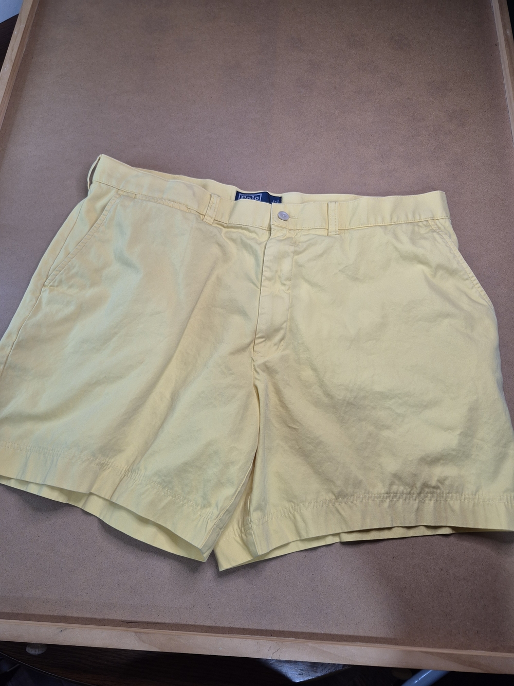 Polo by Ralph Lauren Men's Pale-Yellow Flat-Front Shorts 3541/556
